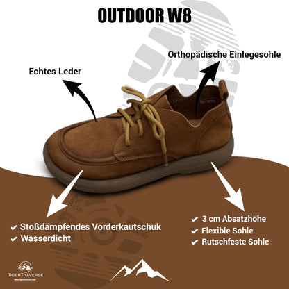 Damenschuhe im rustikalen Stil aus natürlichem Leder / OUTDOOR W8