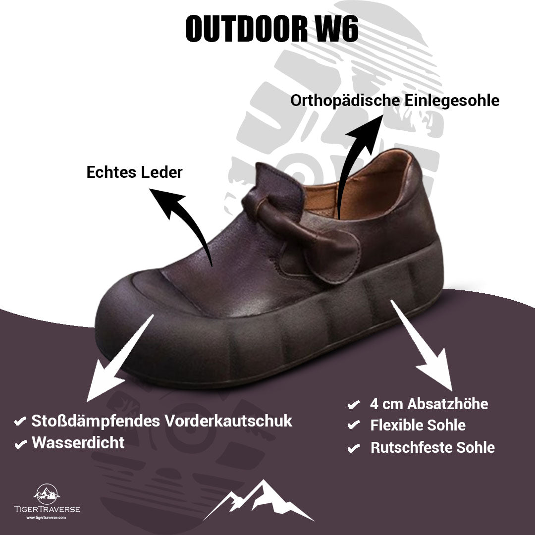 Elegance with every step Leather shoes with bow detail / OUTDOOR W6