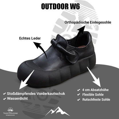 Eleganz bei jedem Schritt Leder-Schuhe mit Schleifendetail / OUTDOOR W6