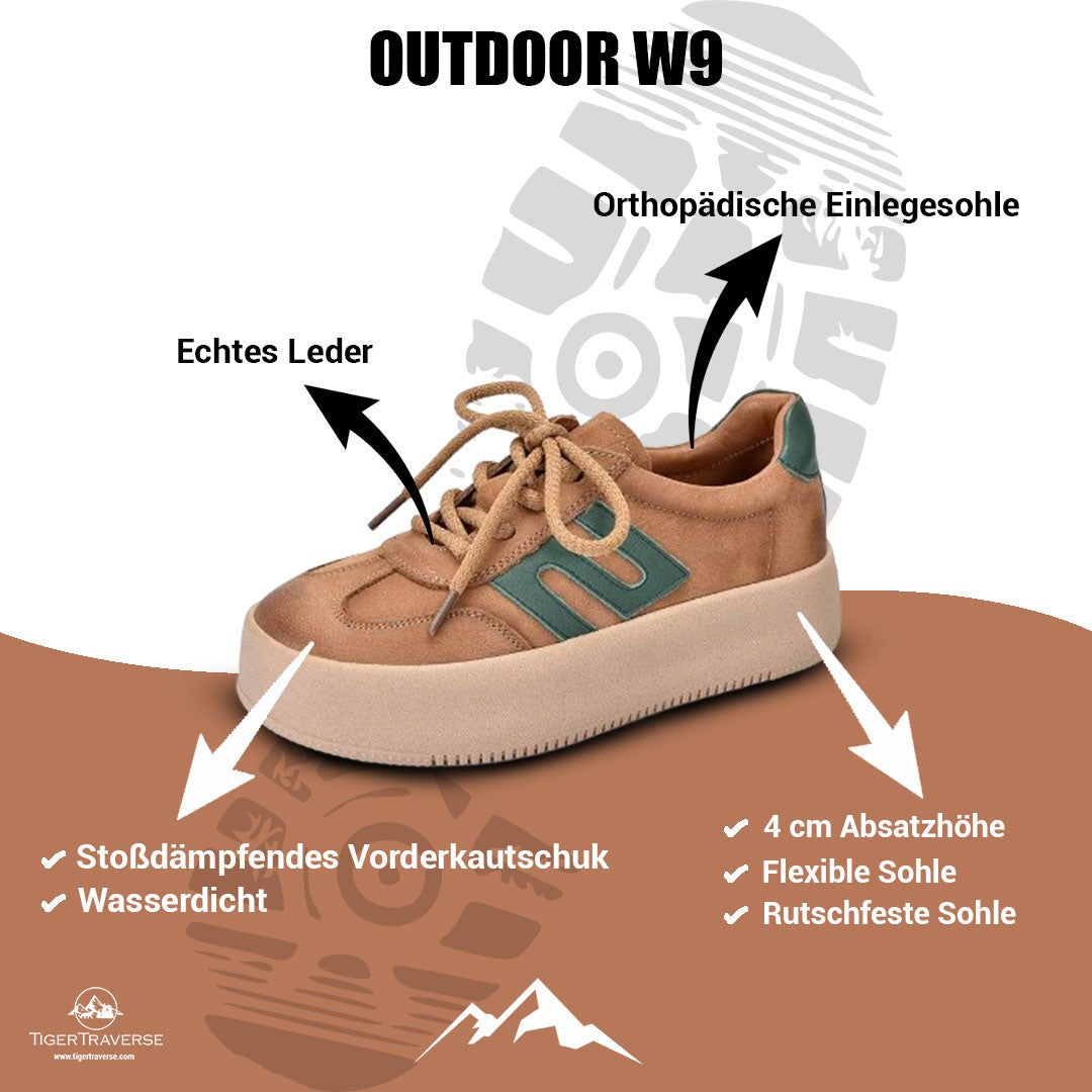 Retro-Sneaker mit dicker Sohle aus Leder / OUTDOOR W9